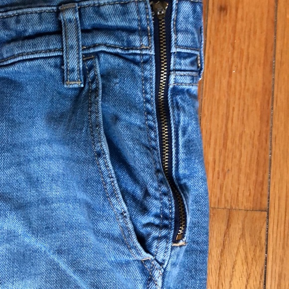 Old Navy Distressed Jean Side-Zip Overalls - Picture 4 of 6